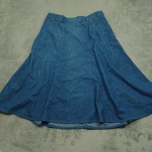 Vintage Orvis Skirt Womens 18 Blue Denim Long Pockets Casual
